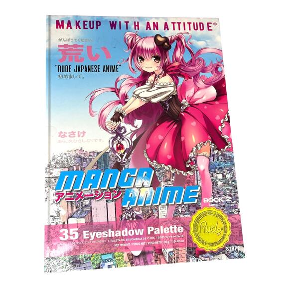 NEW Rude Cosmetics Manga Anime EYE SHADOW PALLET 35 Colors Make Up Book 2 NIP! - Picture 5 of 7